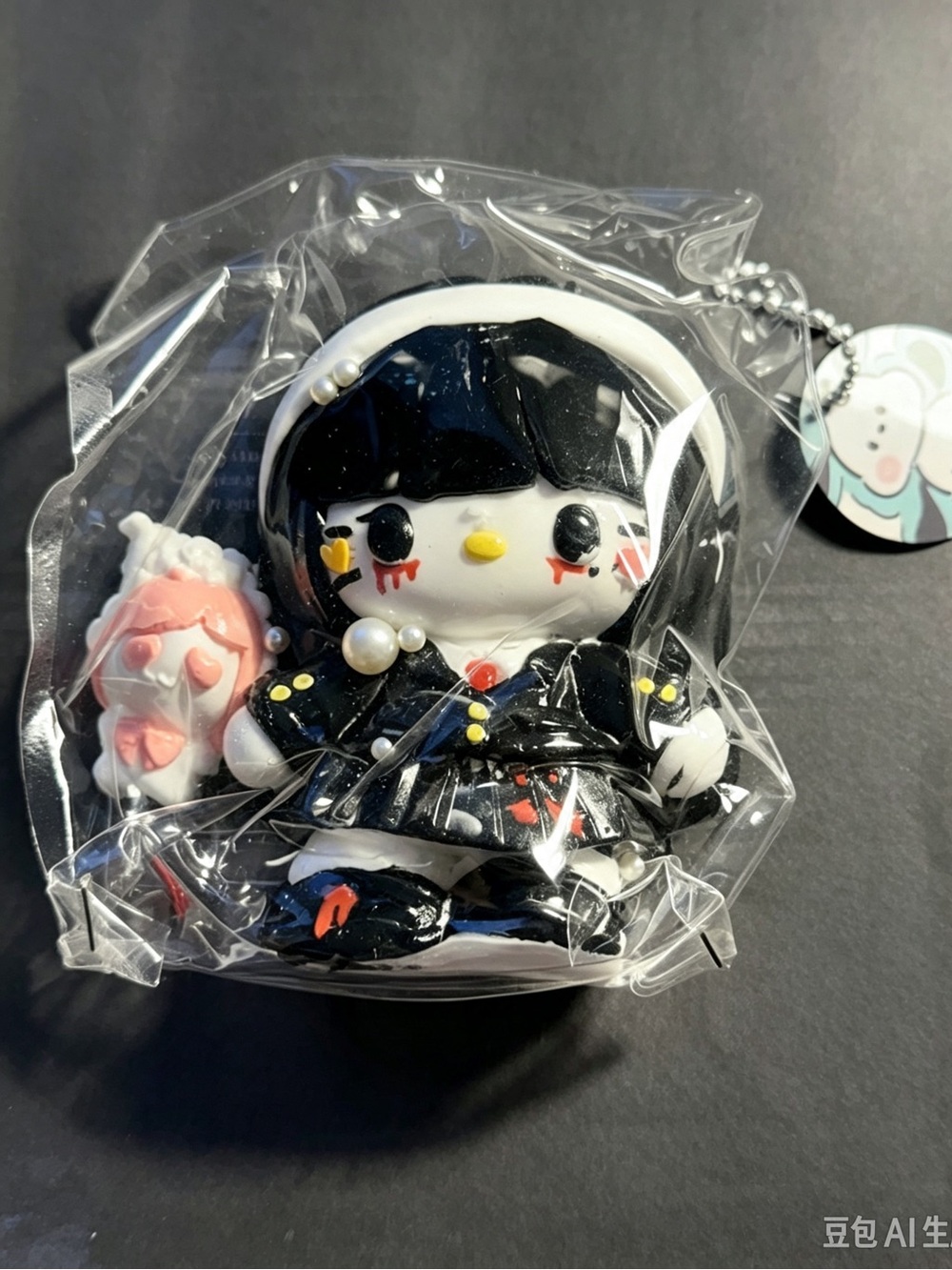 A CORNUE x Kawaii Black Gothic Doll Big Squishy Bag Charm